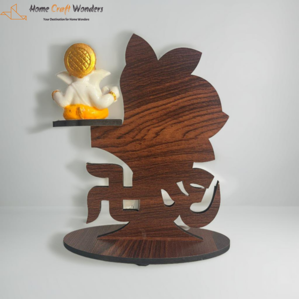 Ganesh Idol with Om and Swastik Wooden Frame- HomeCraftWonders