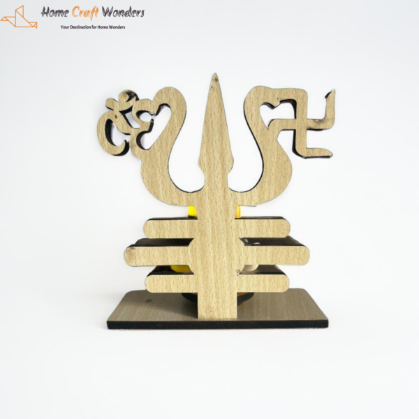 Ganesh Idol with Trishul and Om Wooden Frame- HomeCraftWonders