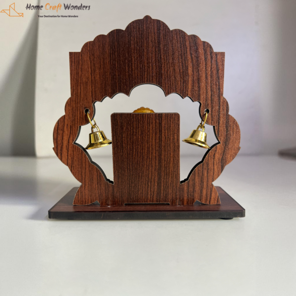 Ganesh Idol with Wooden Arch Frame and Bells- HomeCraftWonders