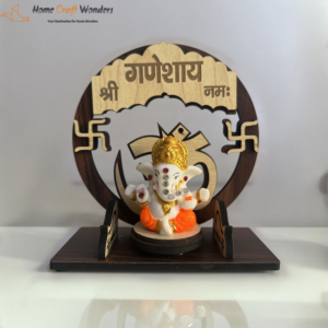 Shree Ganesh Idol with Wooden Frame-HomeCraftWonders