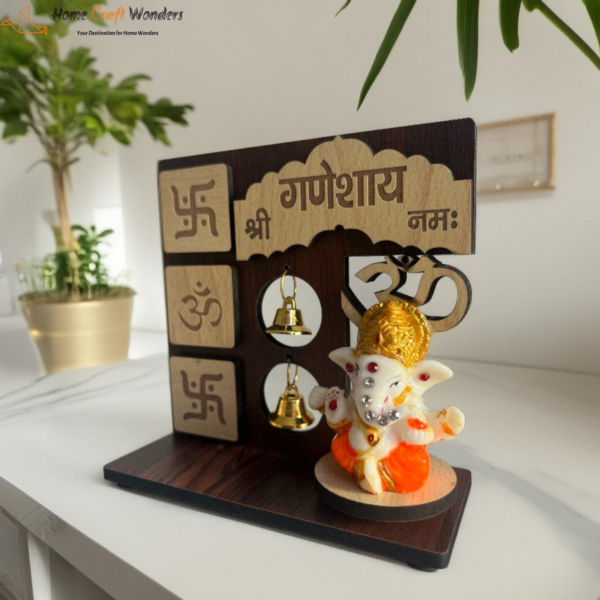 Handcrafted-Wooden-Ganesha-Idol-with-Bells-and-Symbols